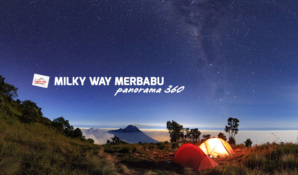 milky way merbabu panorama 360